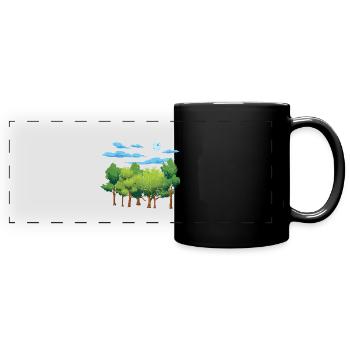 Arbres de la forêt Cadeau Pleine Lune Nature - Mug panoramique uni - noir - Devant