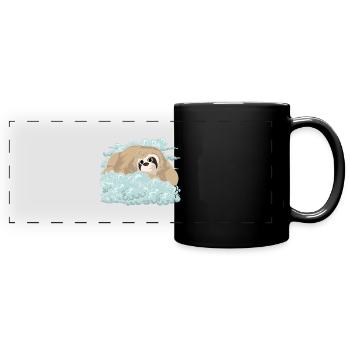 Paresseux Zoo Animal Gift Mignon Clouds Paresseux - Mug panoramique uni - noir - Devant