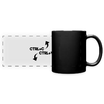 ctrl c ctrl v - Panorama-Tasse farbig - Schwarz - Vorne