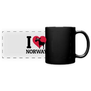 I love Norway - Mug panoramique uni - noir - Devant