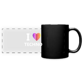 I Love Techno Schranzen Rave - Panorama-Tasse farbig - Schwarz - Vorne