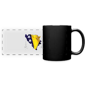 Bosnia Flag in Bosnia Map BA - Full Colour Panoramic Mug - black - Front