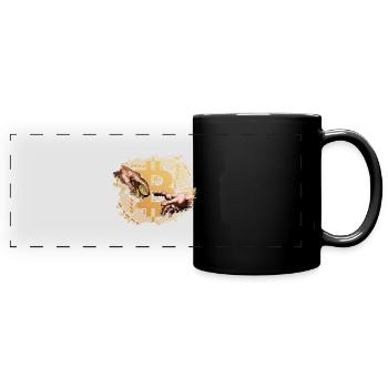 Giving Bitcoin - Full Colour Panoramic Mug - black - Front