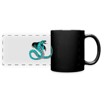 snake 02 - Panorama-Tasse farbig - Schwarz - Vorne