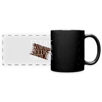 men a carpenters prayer tshirts logging hearbeat - Panorama-Tasse farbig - Schwarz - Vorne