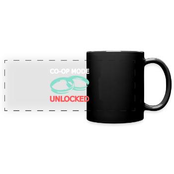 Marriage Marriage Wife Husband Multiplayer Koop 1 - Full Colour Panoramic Mug - black - Front