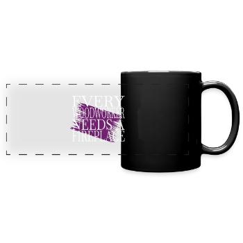dad cool logging lumberjackwoodworking cutter - Panorama-Tasse farbig - Schwarz - Vorne
