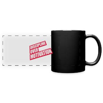 Citation de discipline sur la motivation - Mug panoramique uni - noir - Devant