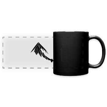 Berge Berg Wandern Abenteuer Freien Reise Vektor - Panorama-Tasse farbig - Schwarz - Vorne