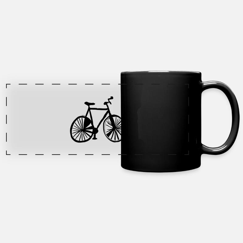 Bicycle Doodle Bicycles Cycling Vector 7 - Mug panoramique uni - noir