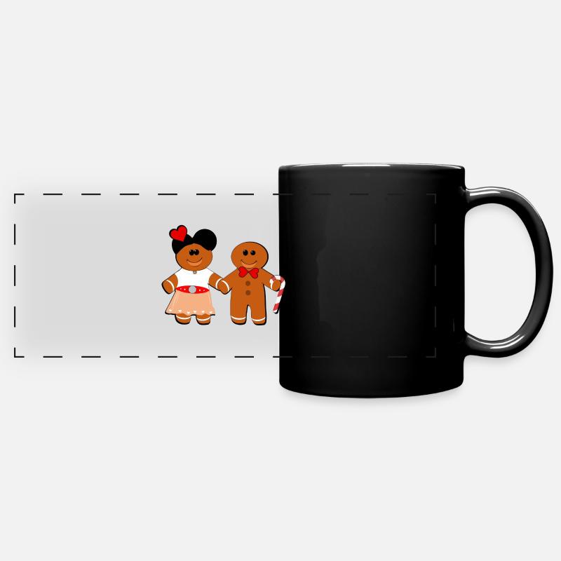 Alsace Couple de Mannele Mannala - Mug panoramique uni - noir