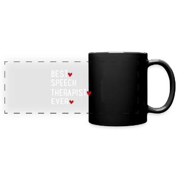 Logopädie - Panorama-Tasse farbig - Schwarz - Vorne