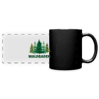 Waldbaden Achtsamkeitstrainer Natur Entspannung - Panorama-Tasse farbig - Schwarz - Vorne