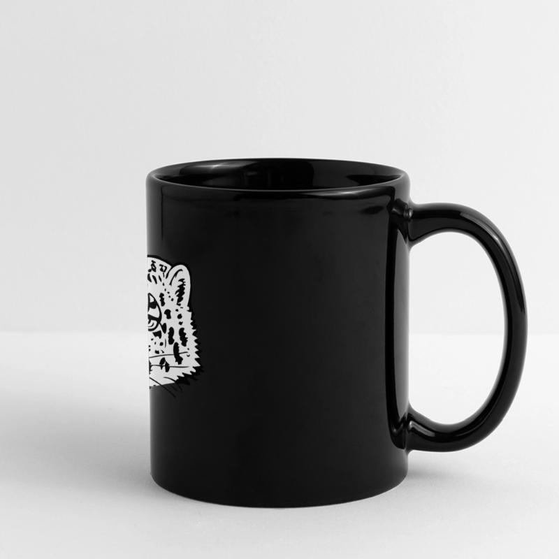 Snow leopard in comic handle Full Colour Panoramic Mug