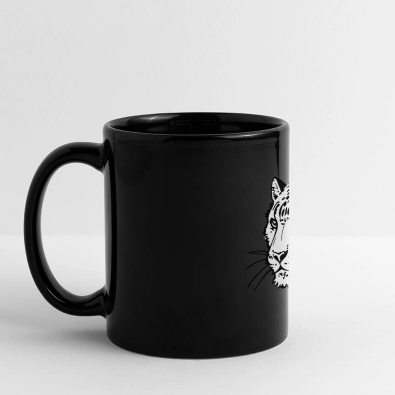 Snow leopard in comic handle Full Colour Panoramic Mug