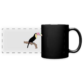 Toucan Tie Dye Version - Full Colour Panoramic Mug - black - Front