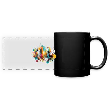 Colorful urban art - Full Colour Panoramic Mug - black - Front