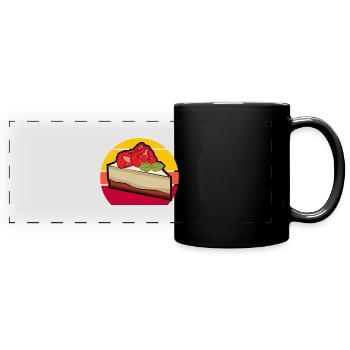 Strawberry Cake - Full Colour Panoramic Mug - black - Front