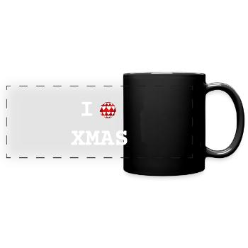 Ich liebe Weihnachten | XMAS - Panorama-Tasse farbig - Schwarz - Vorne