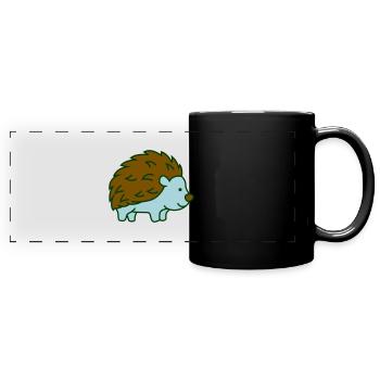 igel - Panorama-Tasse farbig - Schwarz - Vorne