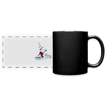 Ski alpin Ski descendant - Mug panoramique uni - noir - Devant