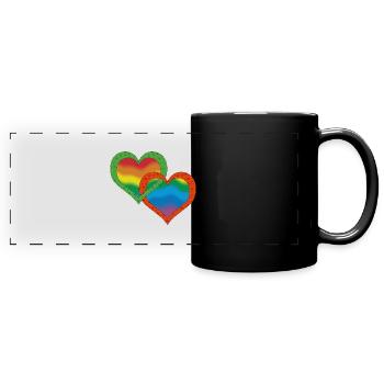 Herz - Panorama-Tasse farbig - Schwarz - Vorne