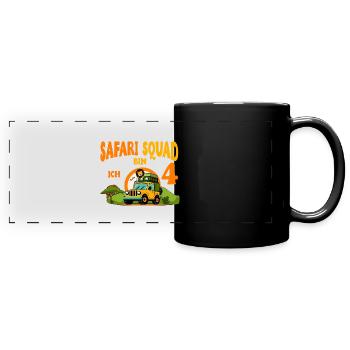 Safari Anniversaire Motif 4 Ans Garçons - Mug panoramique uni - noir - Devant