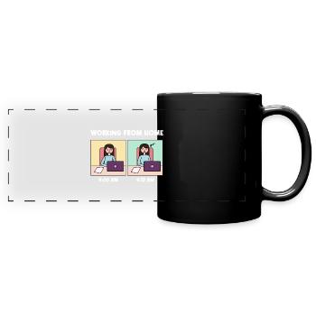 Arbeit von zu Hause aus Müdes Design für stolze - Panorama-Tasse farbig - Schwarz - Vorne