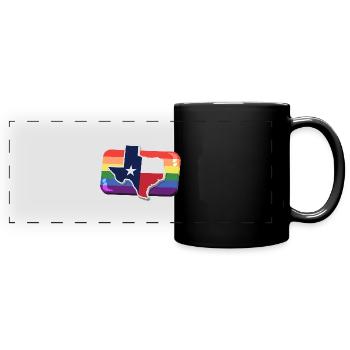 Conception de carte du Texas pour les fiers LGBT Plus Texans - Mug panoramique uni - noir - Devant