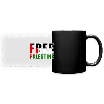 Free palestine - Panorama-Tasse farbig - Schwarz - Vorne