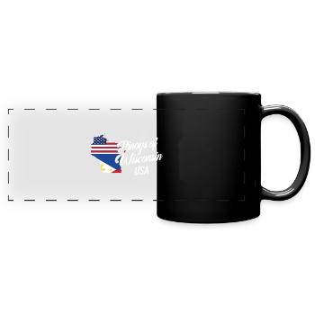 Filipinos of Wisconsin Design für stolze Fil-Ams - Panorama-Tasse farbig - Schwarz - Vorne