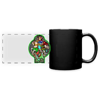 kirchenfenster heiliger georg - Panorama-Tasse farbig - Schwarz - Vorne