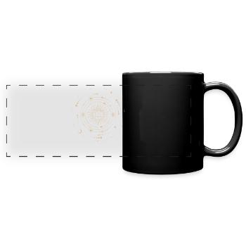 Mond, Sonne, Esoterik, Taro, Boho, Henna, witch - Panorama-Tasse farbig - Schwarz - Vorne