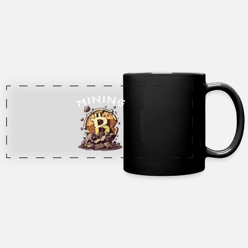 Mining Miner Bitcoin Kryptowährung - Panorama-Tasse farbig - Schwarz
