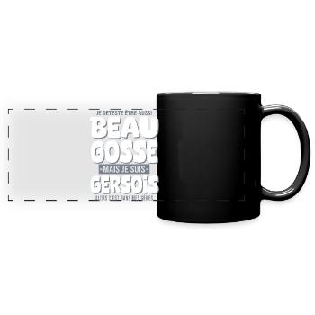 Beau gosse Gers cadeau homme gersois - Mug panoramique uni - noir - Devant