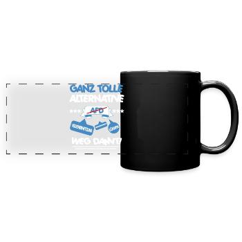 AfD stoppen gegen rechts Demokratie verteidigen - Panorama-Tasse farbig - Schwarz - Vorne