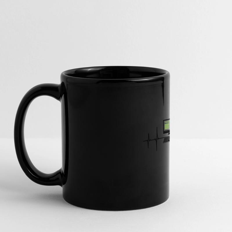 Ordinateur EKG programmeur de rythme cardiaque pc nerd Mug panoramique uni