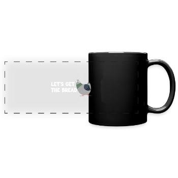Conception de slogan de pigeon affamé pour colombophile - Mug panoramique uni - noir - Devant