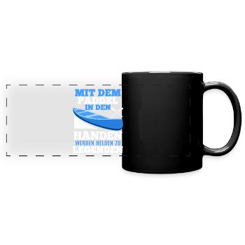 Paddeln shirt • Ruderboot Paddel • Geschenk - Panorama-Tasse farbig - Schwarz - Vorne