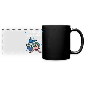 1. Klasse Schuljahr Ende Meerjungfrau Geschenk - Panorama-Tasse farbig - Schwarz - Vorne