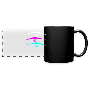 Drachenfliegen Drachenflieger Hängegleiter - Panorama-Tasse farbig - Schwarz - Vorne