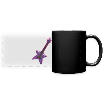 Rock electric guitar design for rock music lovers - Full Colour Panoramic Mug - black - Front
