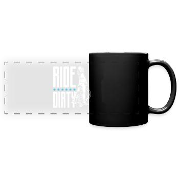 Ride dirty cycling bike - Full Colour Panoramic Mug - black - Front