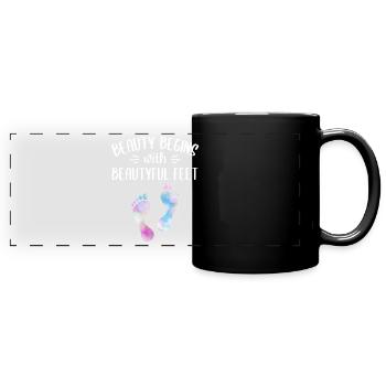 Fußpflege Pediküre Podologe Nagelstudio Geschenk - Panorama-Tasse farbig - Schwarz - Vorne
