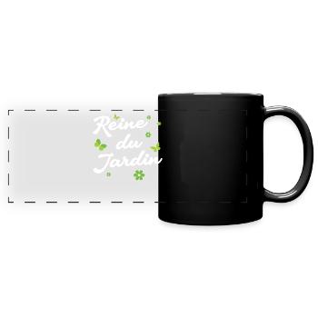 Reine Du Jardin Jardinier Jardinage - Mug panoramique uni - noir - Devant