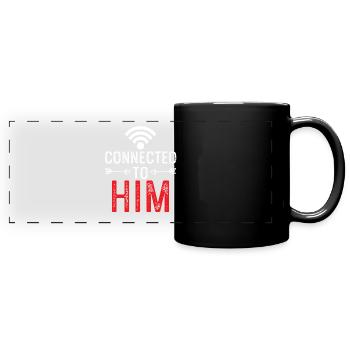 mit ihm verbunden paare - Panorama-Tasse farbig - Schwarz - Vorne