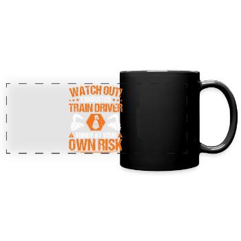 Train driver Locomotive driver Locomotive driver - Full Colour Panoramic Mug - black - Front