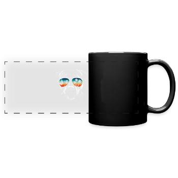 Chien avec des lunettes de soleil cool pour les vacanciers - Mug panoramique uni - noir - Devant
