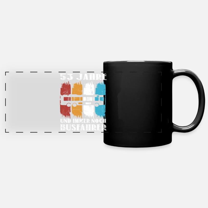 Busfahrer Busfahren Bus Beruf 53 Geburtstag Spruch - Panorama-Tasse farbig - Schwarz