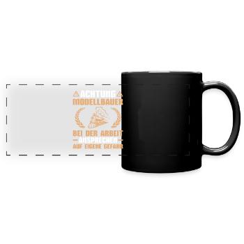 Modelleisenbahn Lok Modellbauer Modelleisenbahner - Panorama-Tasse farbig - Schwarz - Vorne